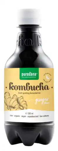 De Online Drogist Purasana kombucha tea ginger 330ml aanbieding