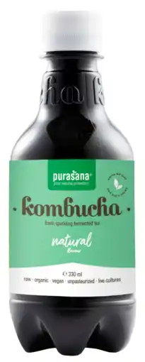 De Online Drogist Purasana kombucha tea naturel 330ml aanbieding