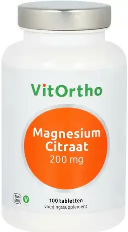 De Online Drogist Vitortho magnesium citraat tabletten 200mg 100tb aanbieding