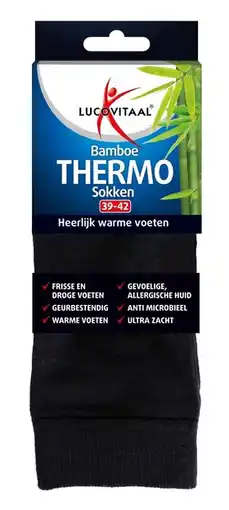 De Online Drogist Lucovitaal bamboe thermosokken 39-42 1pr aanbieding