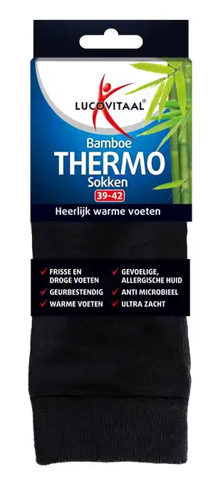 De Online Drogist Lucovitaal bamboe thermosokken 39-42 1pr aanbieding