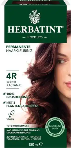 De Online Drogist Herbatint haarverf 4r koper kastanje 150ml aanbieding