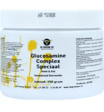 De Online Drogist De groene os glucosamine complex speciaal - hond & kat 250gr aanbieding