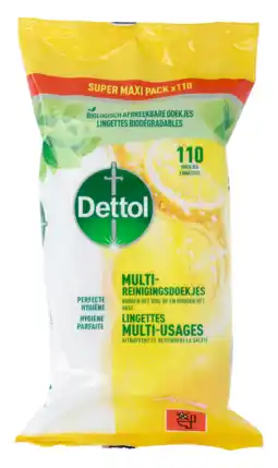 De Online Drogist Dettol power & fresh multi-reinigingsdoekjes citrus maxi 110st aanbieding