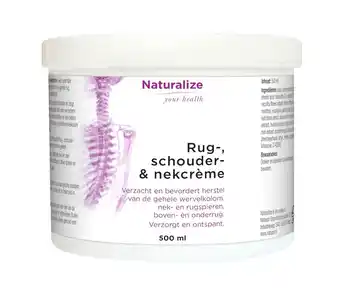 De Online Drogist Natusor naturalize rug-, schouder- & nekcrème 500ml aanbieding