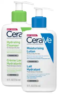 De Online Drogist Cerave combi hydraterende melk en hydraterende reinigingscreme - 2 stuks aanbieding