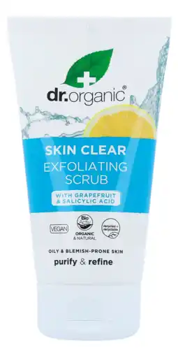 De Online Drogist Dr organic skin clear tea tree exfoliating scrub 5-in-1 150ml aanbieding