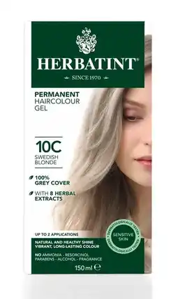 De Online Drogist Herbatint haarverf gel - 10c zweeds blond 150ml aanbieding