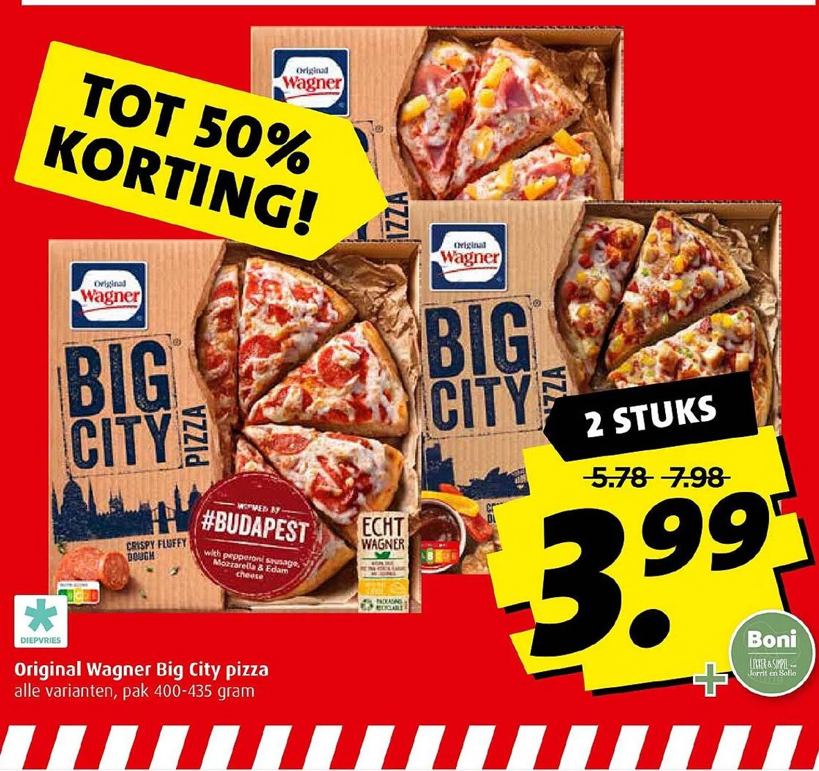 Original wagner big city pizza aanbieding bij Boni