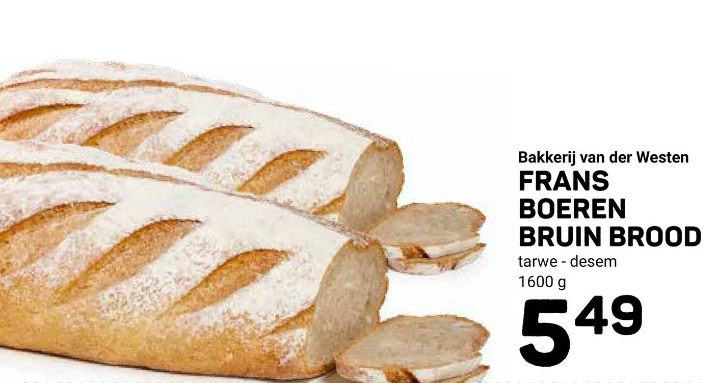 Ekoplaza Bakkerij van der westen frans boeren bruin brood aanbieding