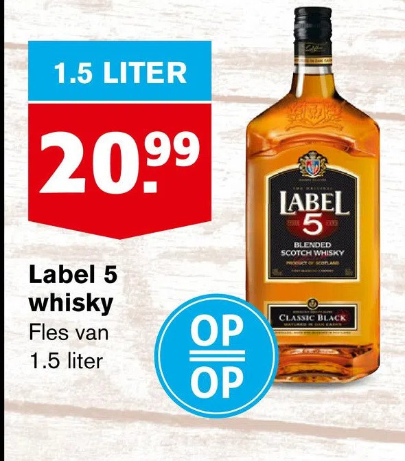 Hoogvliet Label 5 whisky aanbieding