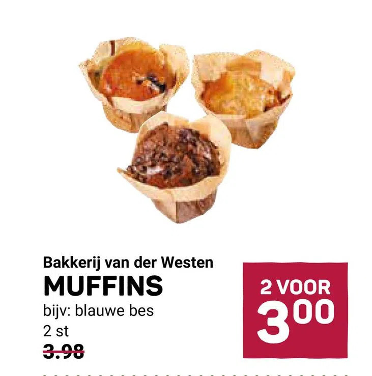Ekoplaza Bakkerij van der westen muffins aanbieding