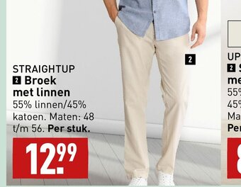 ALDI STRAIGHTUP 2 Broek met linnen 55% linnen/45% aanbieding