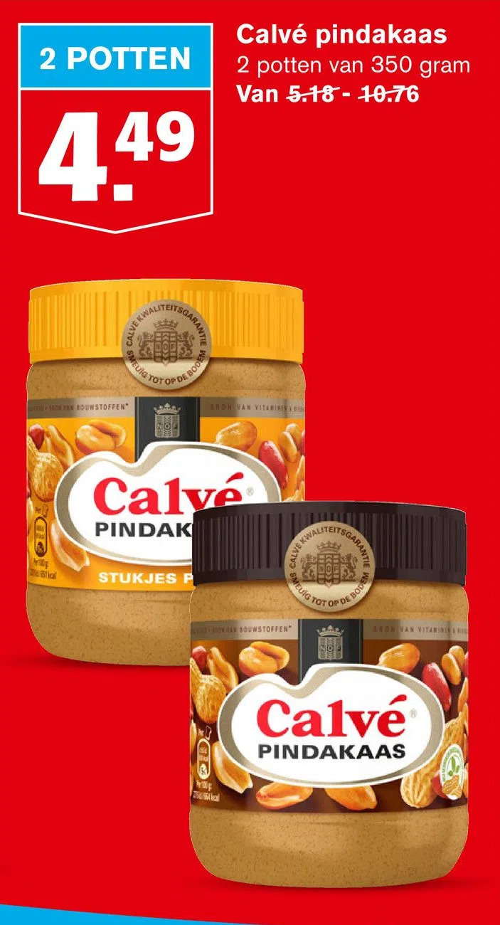 Hoogvliet Calvé pindakaas aanbieding