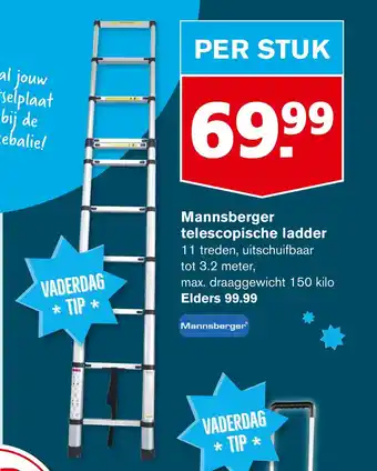 Hoogvliet Mannsberger telescopische ladder aanbieding