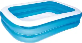 Intratuin Bestway kinderzwembad rechthoek blauw 211 x 132 x 46 cm 6+ aanbieding