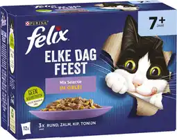 Intratuin Felix kattenvoer in gelei elke dag feest mix selectie senior 85 g 12 stuks aanbieding