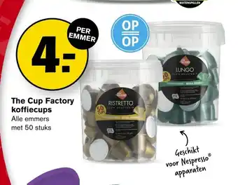 Hoogvliet The Cup Factory koffiecups Alle emmers aanbieding