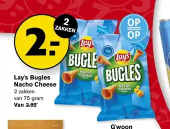 Hoogvliet Lay's Bugles Nacho Cheese aanbieding