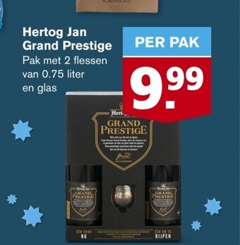 Hoogvliet Hertog Jan Grand Prestige Pak met 2 flessen van 0.75 liter en glas aanbieding