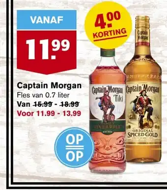 Hoogvliet Captain Morgan Fles van 0.7 liter aanbieding