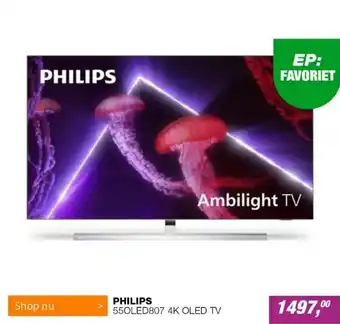 EP 55oled807 4k oled tv aanbieding
