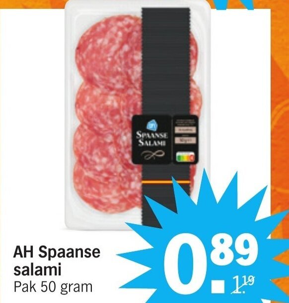 AH Spaanse salami aanbieding bij Albert Heijn