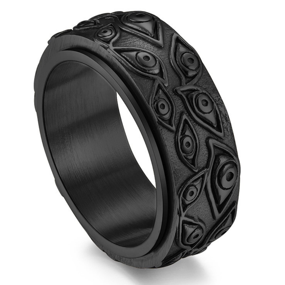 Bol.com Ocean of motion - ring - anxiety ring - stress ring - fidget ring - spinner ring - worry ring - zwart - overprikkeld brein -  aanbieding