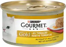 Intratuin Gourmet gold kattenvoer hartig torentje kip/wortel 85 g aanbieding