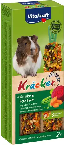 Intratuin Vitakraft caviasnack kräcker groente en bieten 2 stuks aanbieding