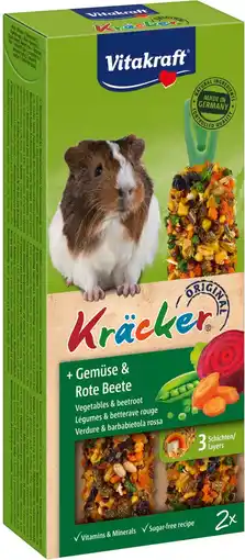 Intratuin Vitakraft caviasnack kräcker groente en bieten 2 stuks aanbieding