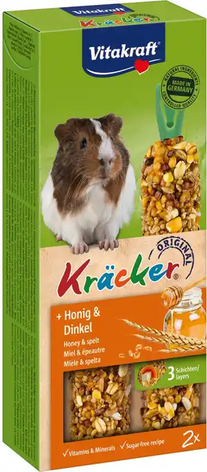 Intratuin Vitakraft caviasnack kräcker honing en spelt 2 stuks aanbieding