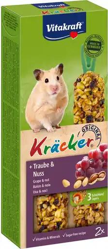 Intratuin Vitakraft hamstersnack kräcker druif en noot 2 stuks aanbieding