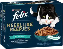 Intratuin Felix kattenvoer in saus heerlijke reepjes vis adult 80 g 12 stuks aanbieding