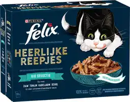 Intratuin Felix kattenvoer in saus heerlijke reepjes vis adult 80 g 12 stuks aanbieding