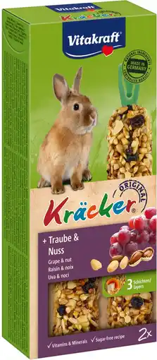 Intratuin Vitakraft konijnensnack kräcker druif en noot 2 stuks aanbieding