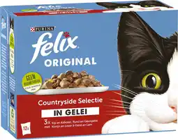 Intratuin Felix kattenvoer in gelei original countryside selectie adult 85 g 12 stuks aanbieding