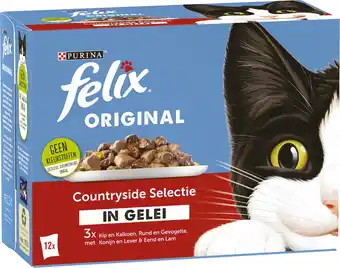 Intratuin Felix kattenvoer in gelei original countryside selectie adult 85 g 12 stuks aanbieding