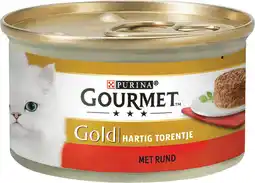 Intratuin Gourmet gold kattenvoer hartig torentje met rund 85 g aanbieding