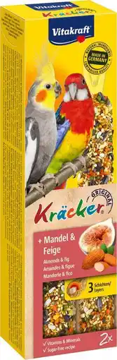 Intratuin Vitakraft vogelsnack kräcker valkparkiet amandel en vijg 2 stuks aanbieding