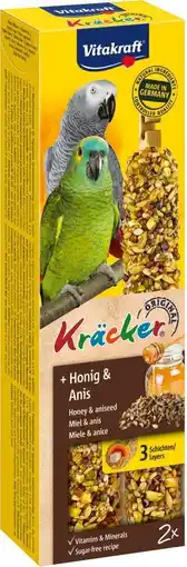 Intratuin Vitakraft vogelsnack kräcker papegaai honing en anijs 2 stuks aanbieding