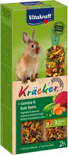 Intratuin Vitakraft konijnensnack kräcker groente en bieten 2 stuks aanbieding