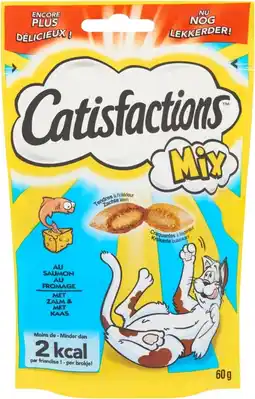 Intratuin Catisfactions kattensnoepjes mix zalm met kaas 60 g aanbieding