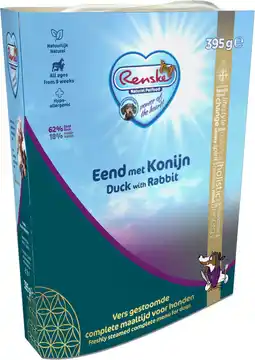 Intratuin Renske hondenvoer vers eend & konijnen adult 395 g aanbieding