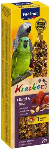 Intratuin Vitakraft vogelsnack kräcker papegaai dadel en noot 2 stuks aanbieding