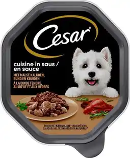 Intratuin Cesar cuisine kalkoen met rund alu kuipje 150 g aanbieding