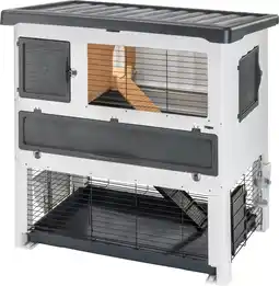 Intratuin Ferplast konijnenhok grand lodge 120 plus wit / grijs 11,5 x 73 x 117 cm aanbieding