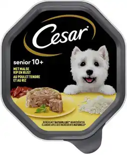 Intratuin Cesar senior kip met rijst in gelei alu kuipje 150 g aanbieding