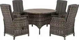 Intratuin Intratuin verstelbare 4-zits diningset lima wicker bruin / grijs aanbieding