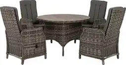 Intratuin Intratuin verstelbare 4-zits diningset lima wicker bruin / grijs aanbieding